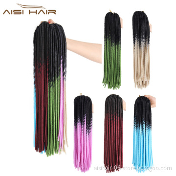 Aisi Hair Heat Resistant Ombre Colors Dreadlocks Braid Extensions For Black Women Synthetic Long Style Braid Hair